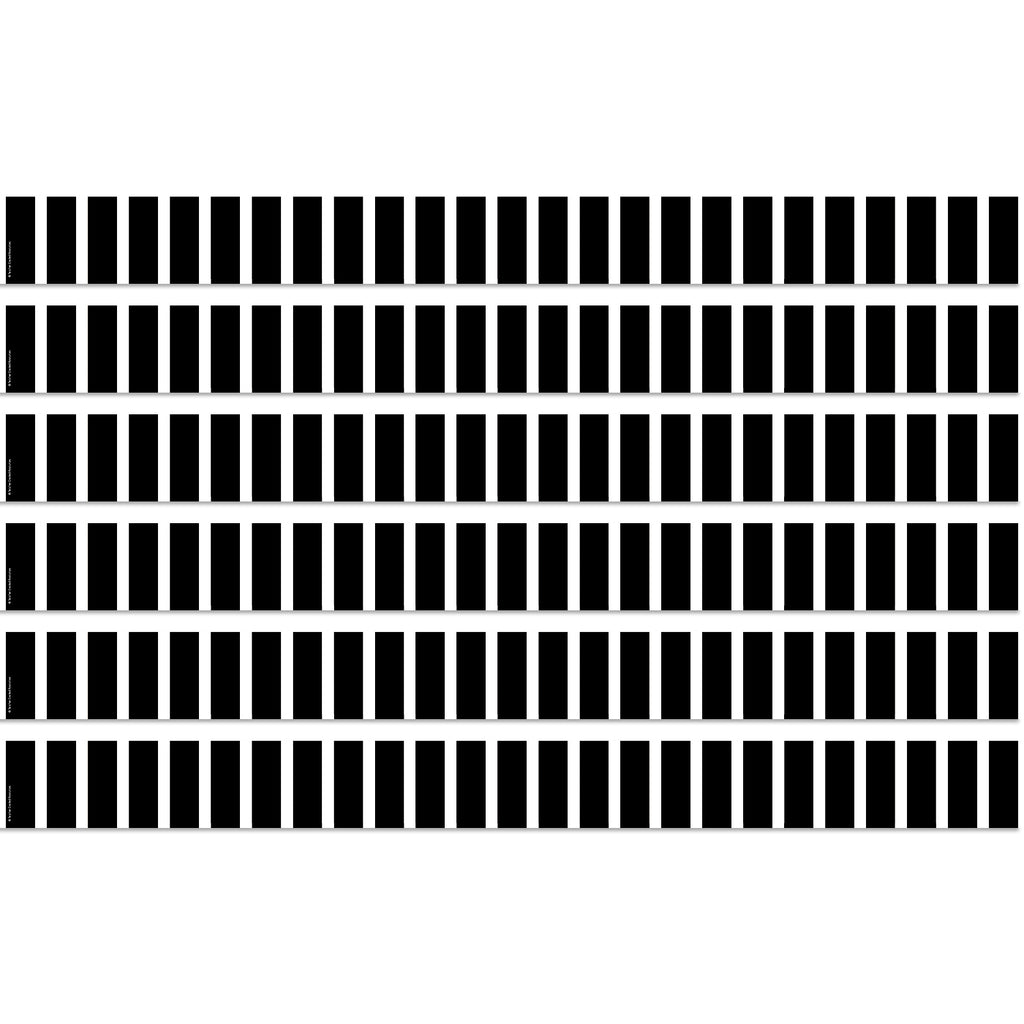 (6 Pk) Blk & Wht Vertical Border