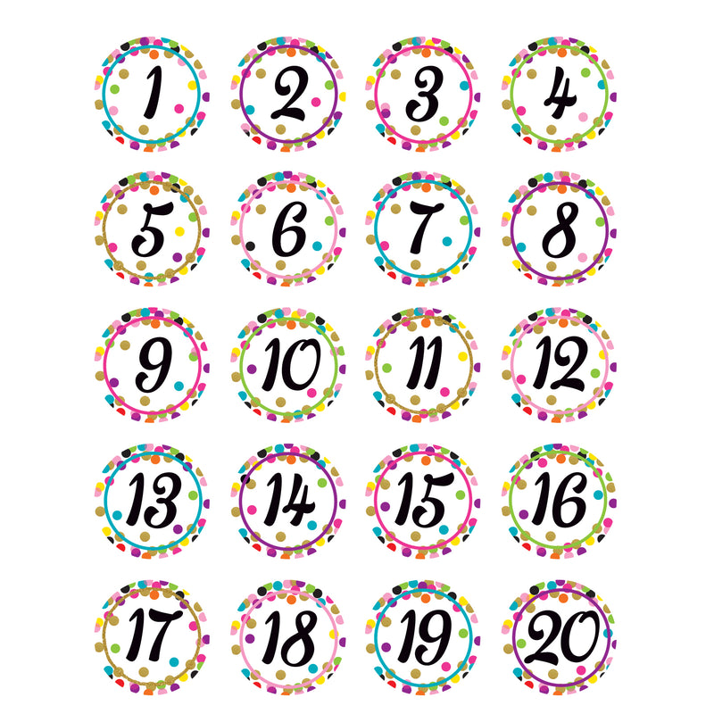 Confetti Numbers Stickers