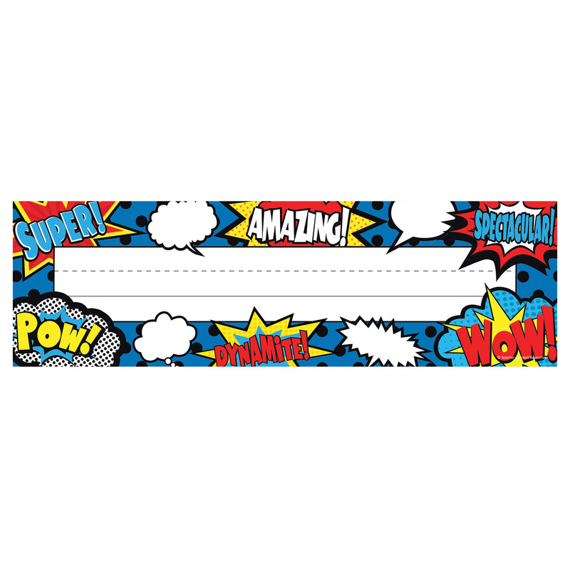 Superhero Flat Name Plates 36-pk