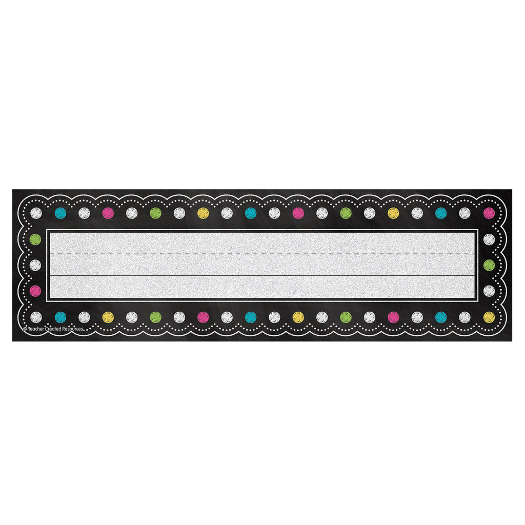 (6 Pk) Chalkboard Brights Flat Name Plates