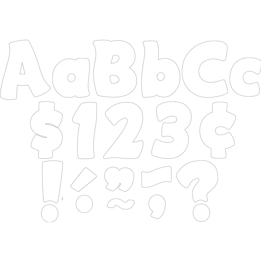 (3 Pk) White Funtastic 4in Letters Combo Pk