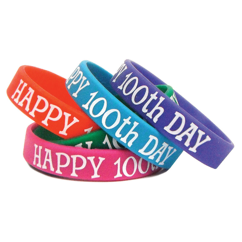 Happy 100th Day Wristbands 10-pk