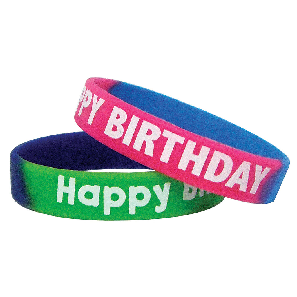 Fancy Happy Birthday Wristbands 10-pk