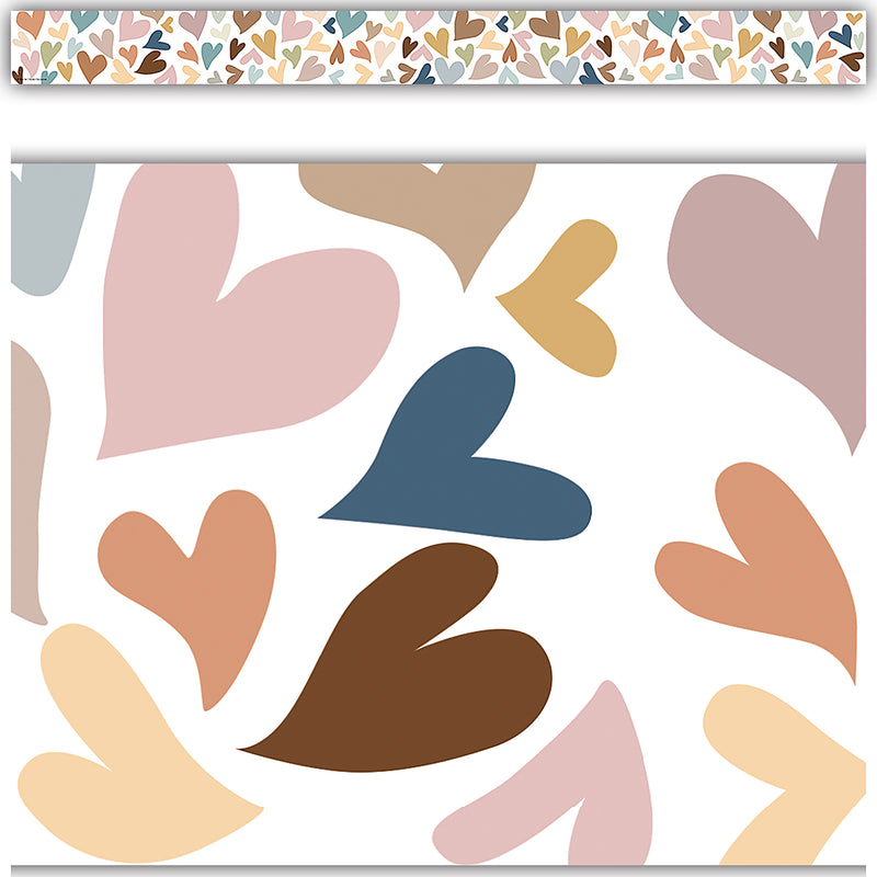 Everyone is Welcome Hearts Straight Border Trim, 35 Feet