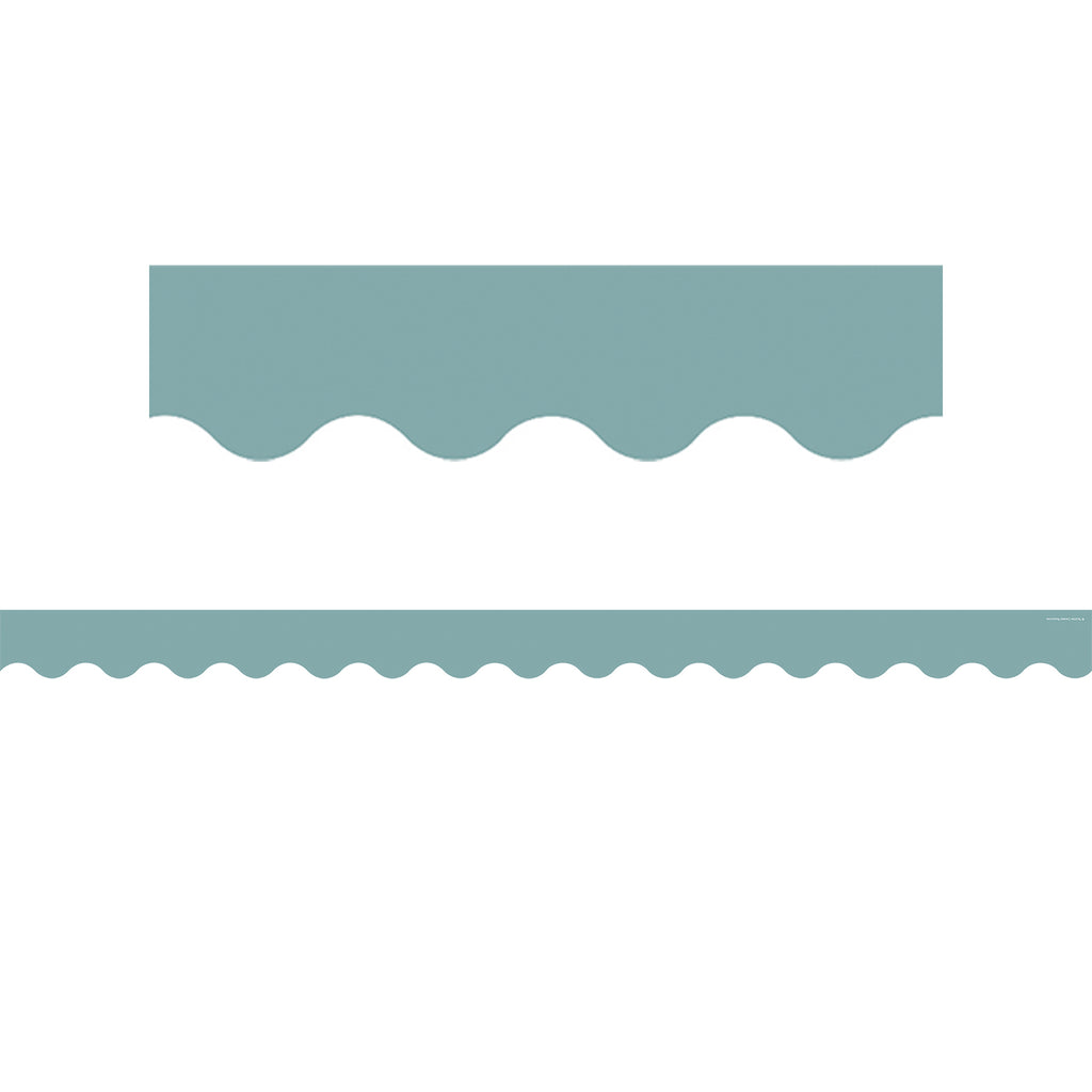 Calming Blue Scalloped Border Trim, 35 Feet