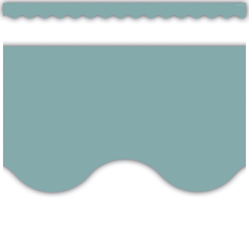 Calming Blue Scalloped Border Trim, 35 Feet