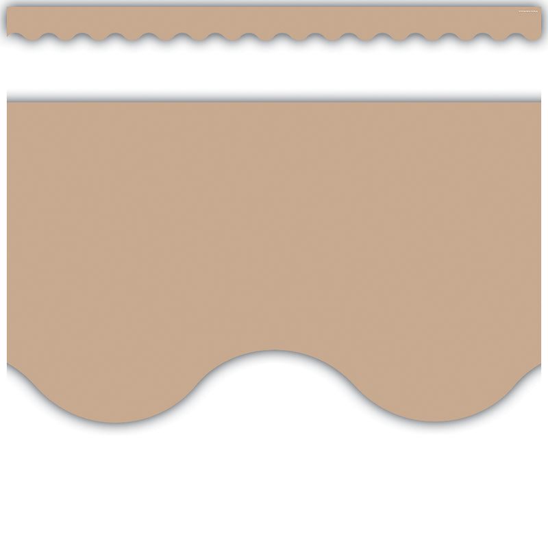 Light Brown Scalloped Border Trim, 35 Feet