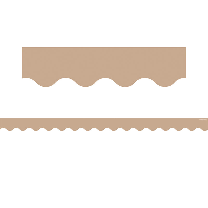 Light Brown Scalloped Border Trim, 35 Feet