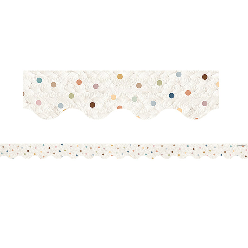 Everyone is Welcome Dots Scalloped Border Trim