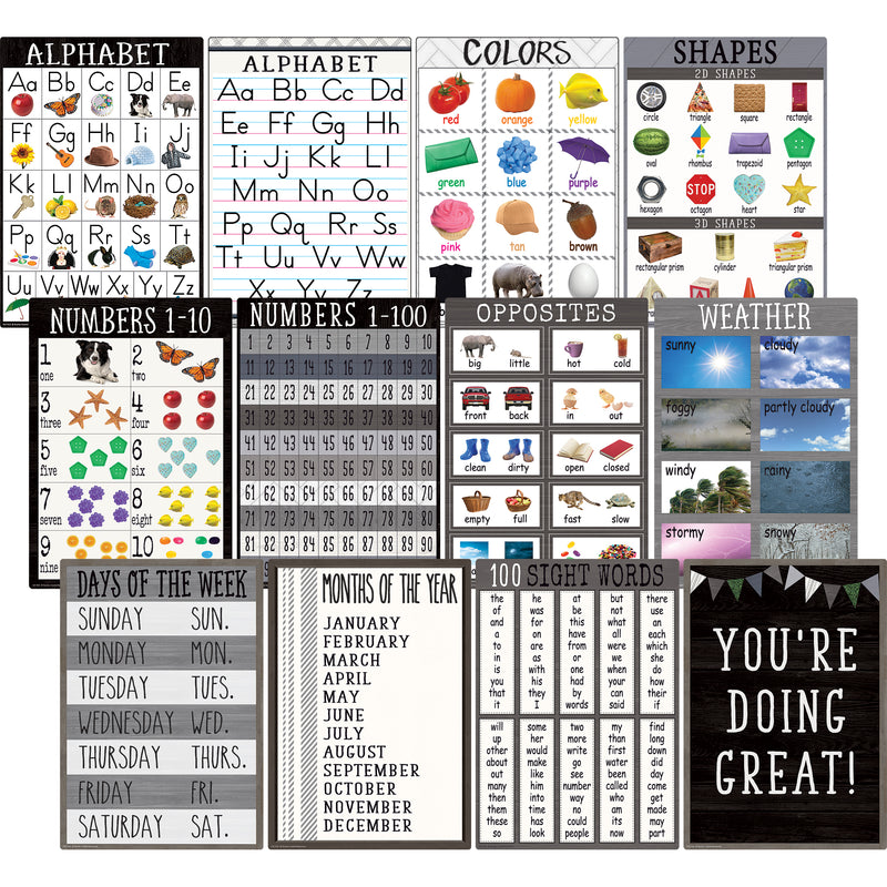 Early Learning Small Posters Modern Farmhouse