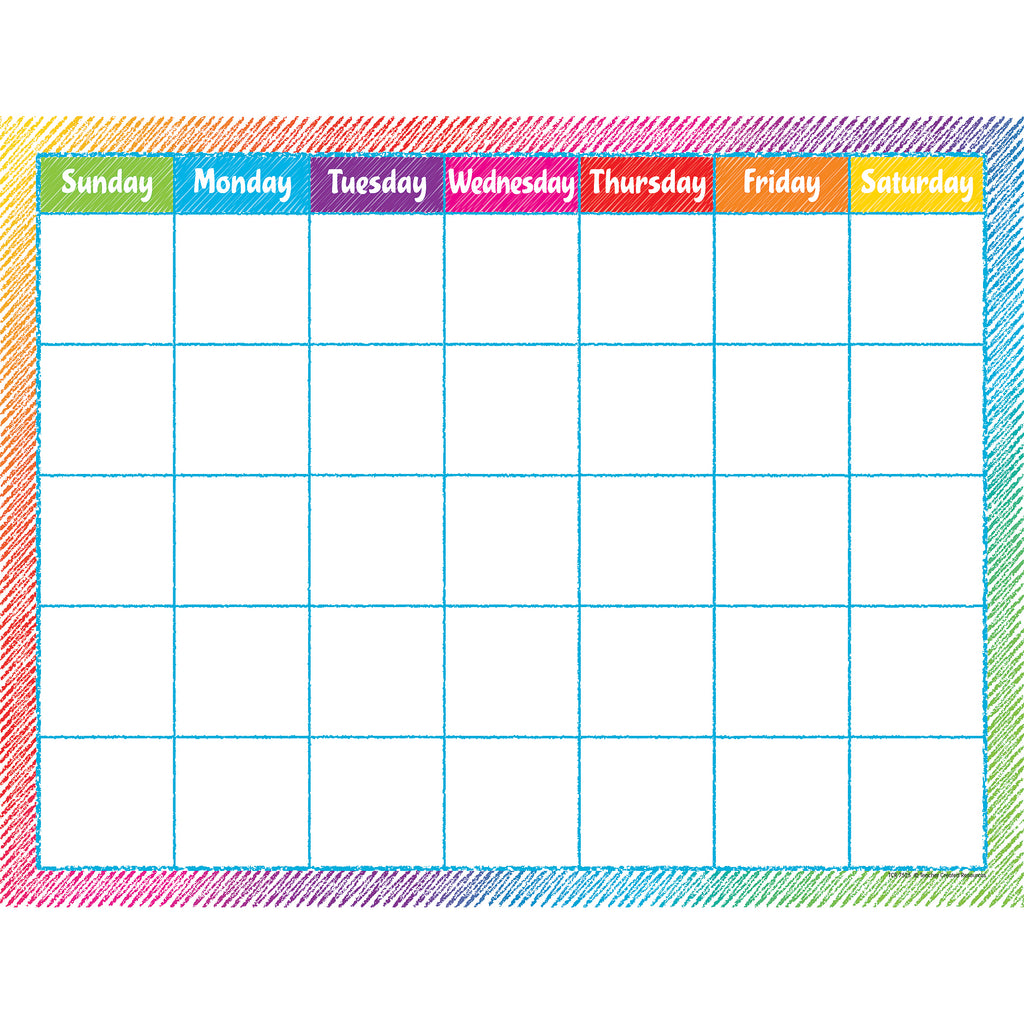 Colorful Scribble Calendar Chart