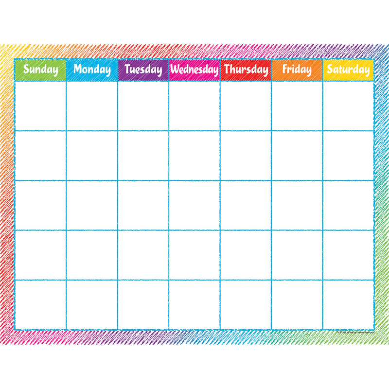 Colorful Scribble Calendar Chart