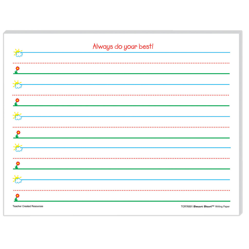 (2 Ea) Smart Start K-1 Writing Paper 100 Shts Per Pk