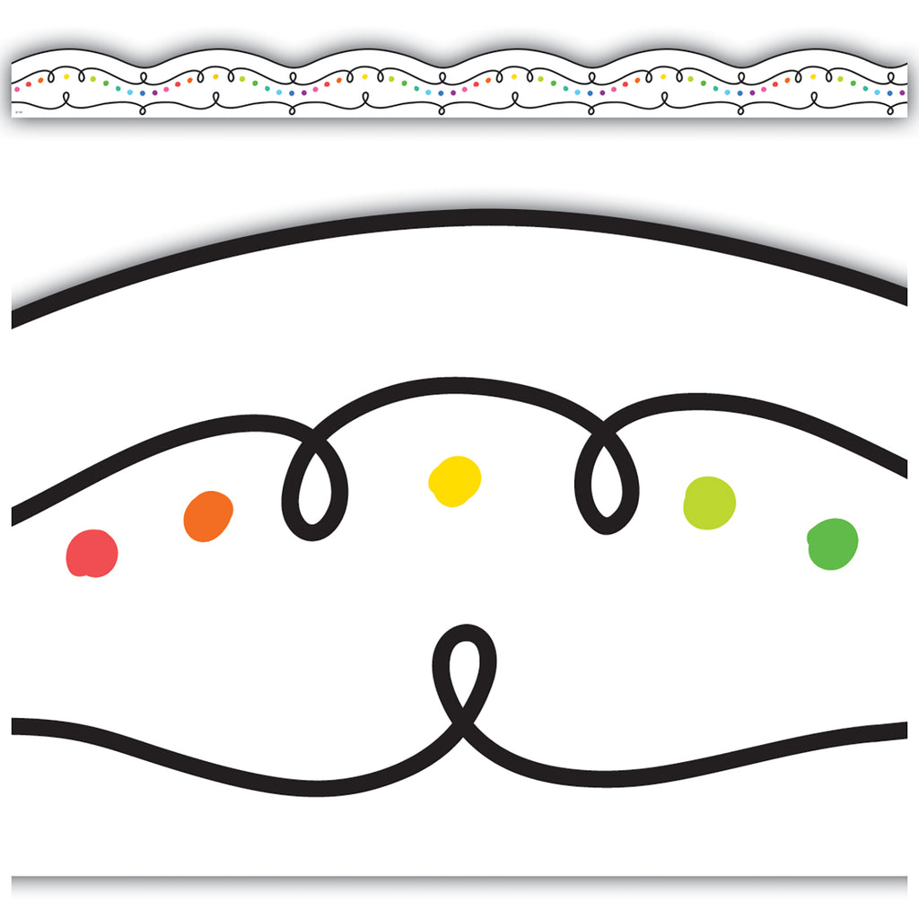 Squiggles And Colorful Dots Border Die-cut