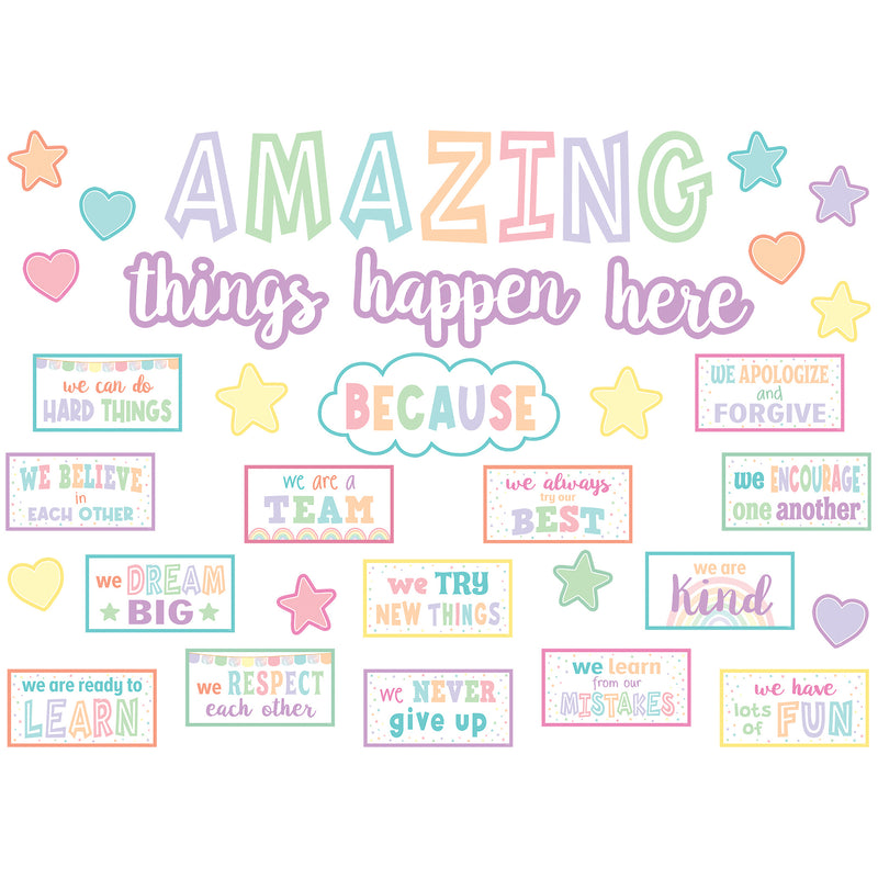 Pastel Pop Amazing Things Happen Here Bulletin Board Set
