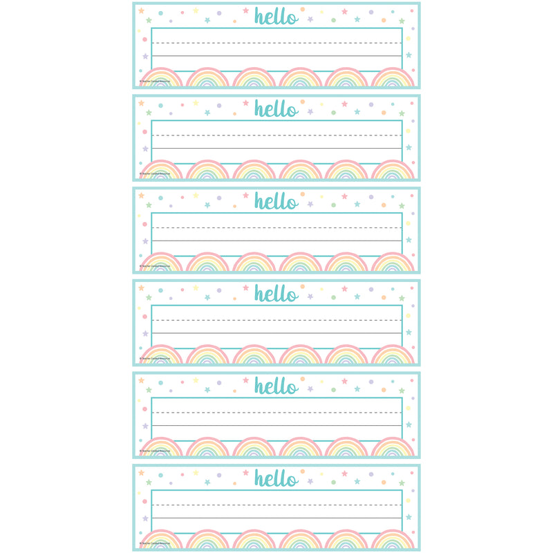(6 Pk) Pastel Pop Flat Name Plates