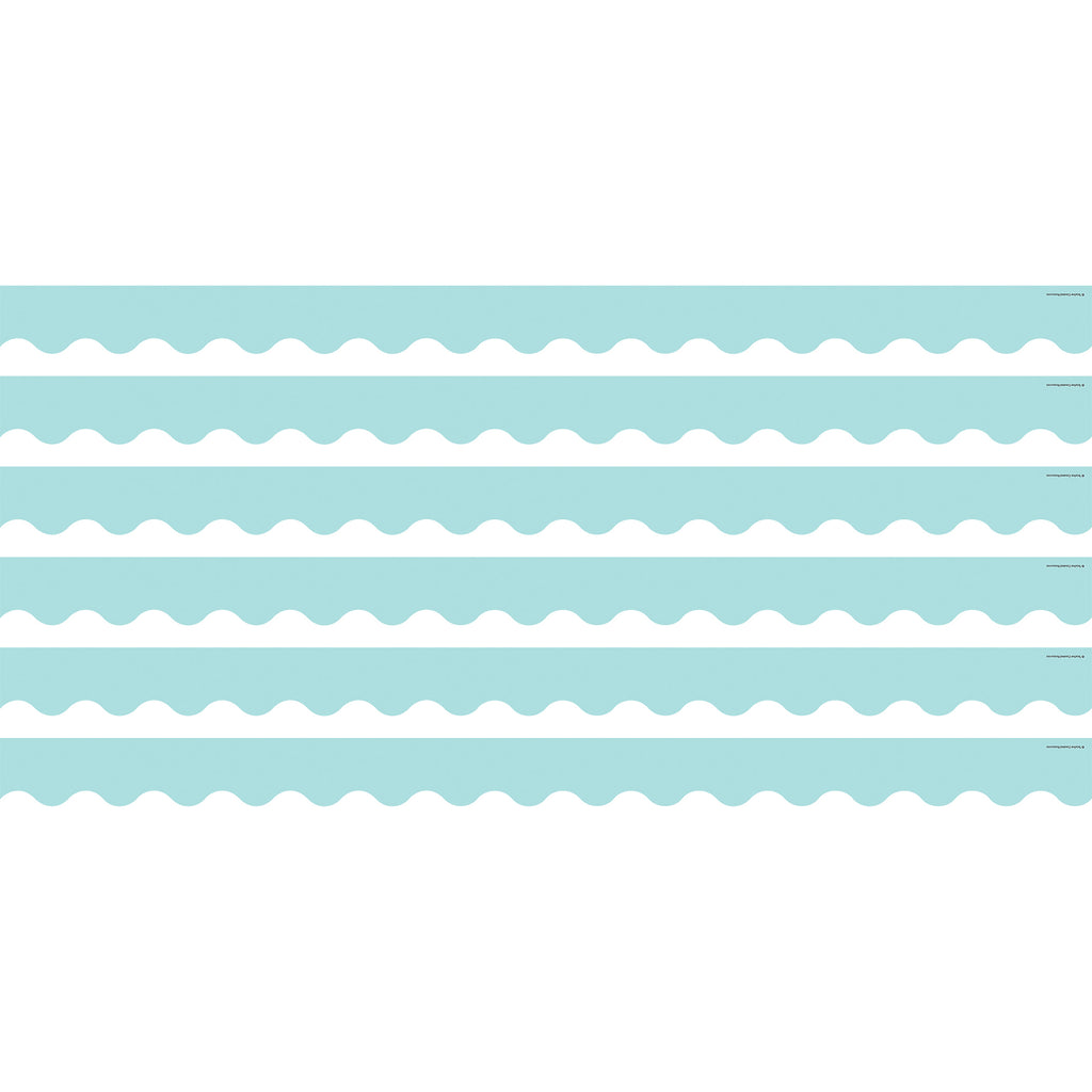 (6 Pk) Pastel Blue Scalloped Border
