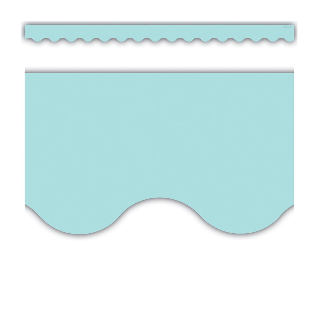 Pastel Blue Scalloped Border Trim, 35 Feet