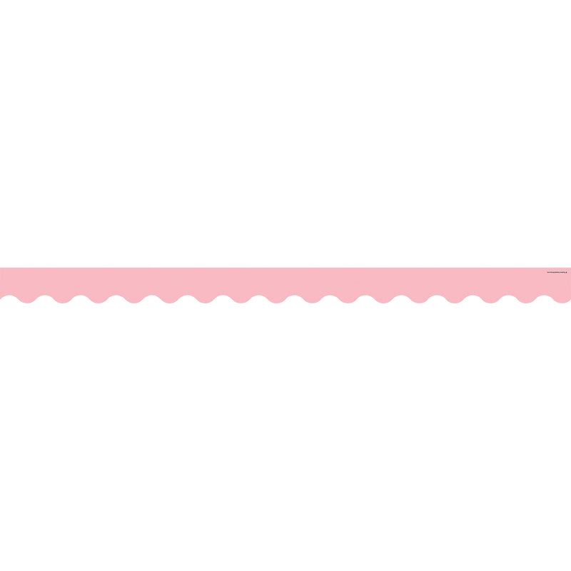 Pastel Pink Scalloped Border Trim, 35 Feet