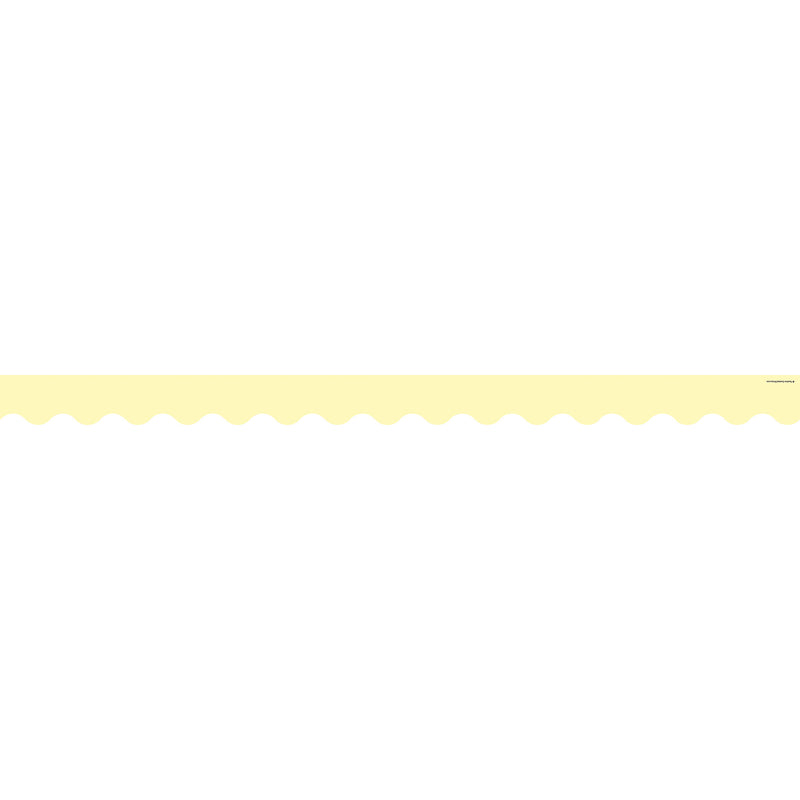 Pastel Yellow Scalloped Border Trim, 35 Feet