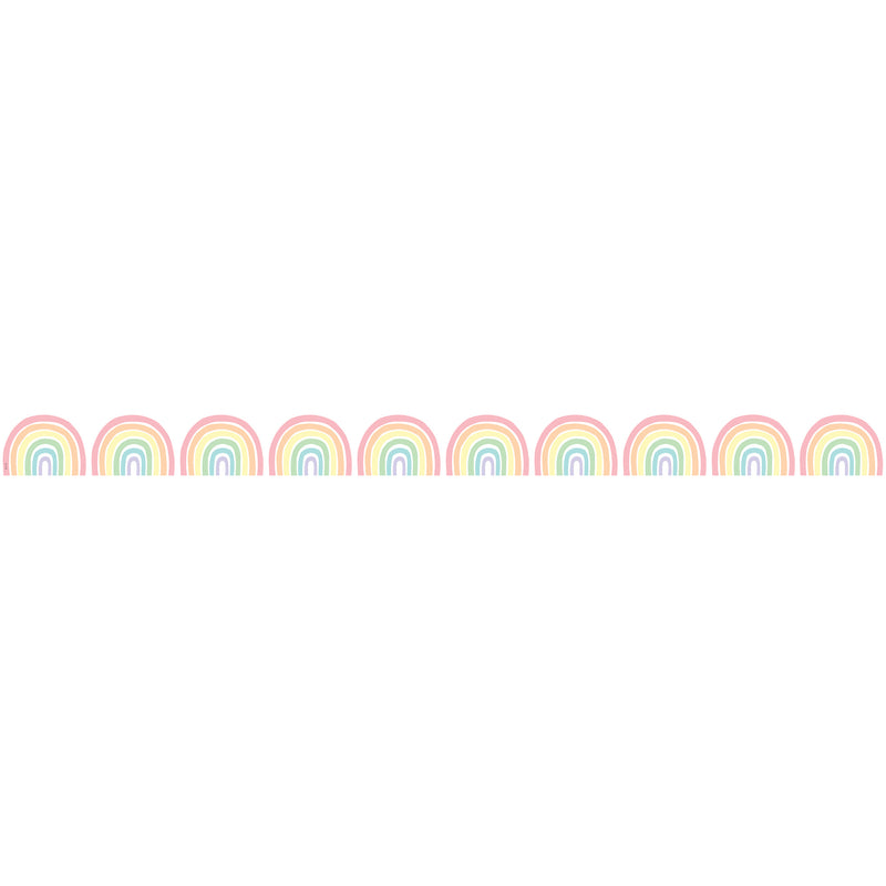 Pastel Pop Rainbows Die-Cut Border Trim, 35 Feet