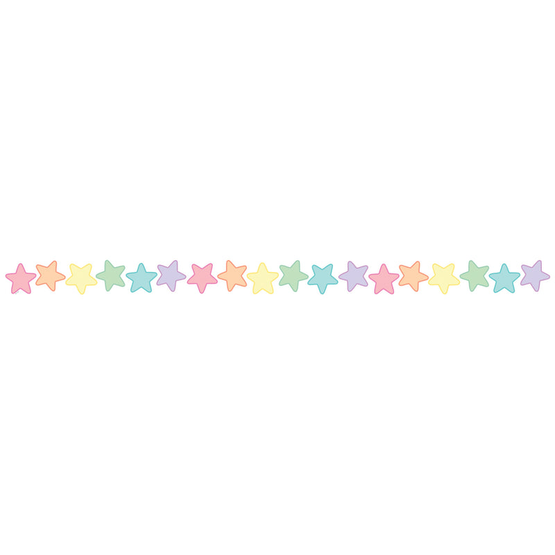 Pastel Pop Stars Die-Cut Border Trim, 35 Feet