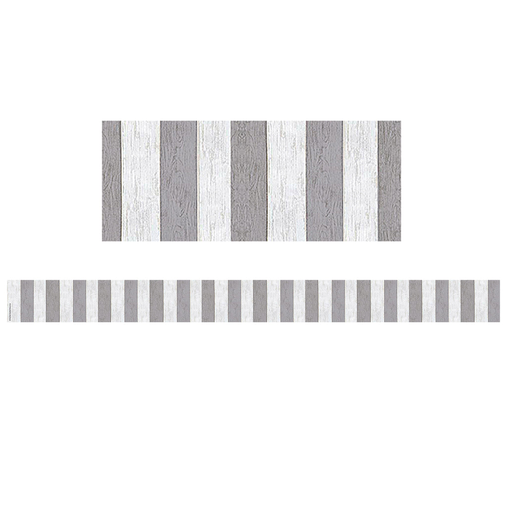 Gray Stripes Straight Border Trim Modern Farmhouse