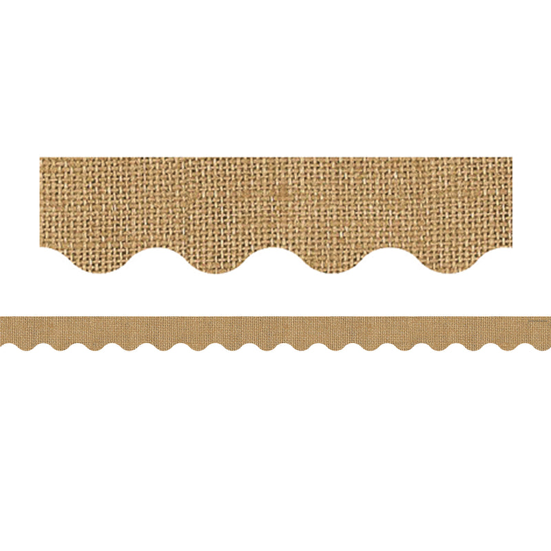 Burlap Scalloped Rolled Border Trim