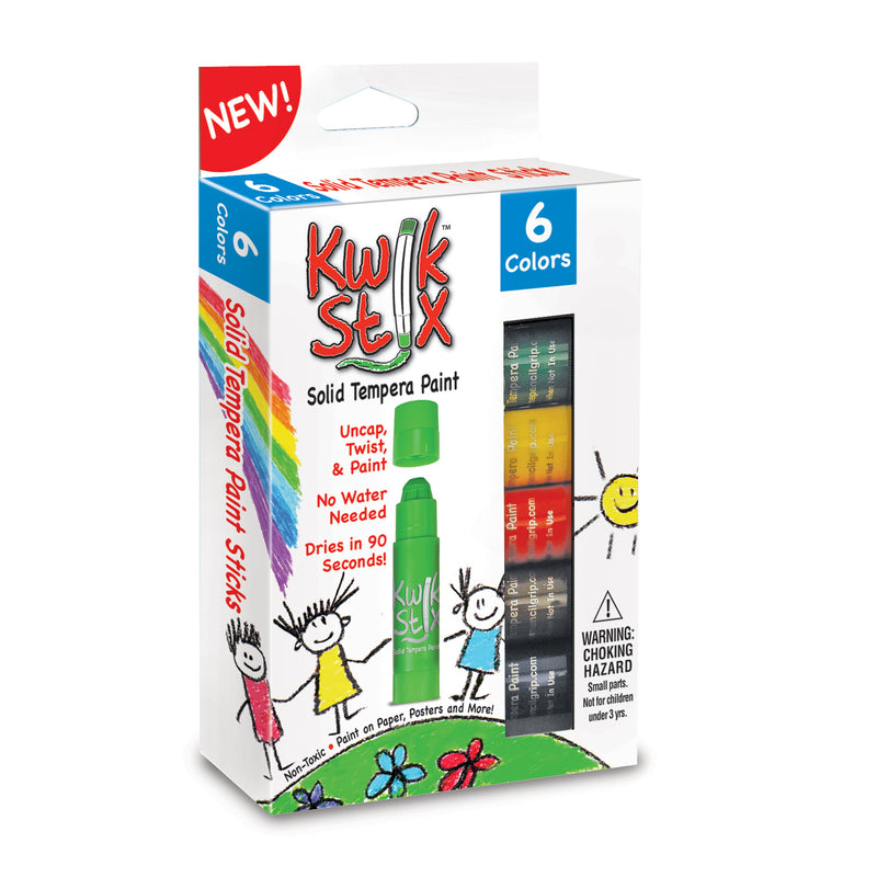 (6 Pk) Kwik Stix Tempera Paint Primary Colors 6 Per Pk