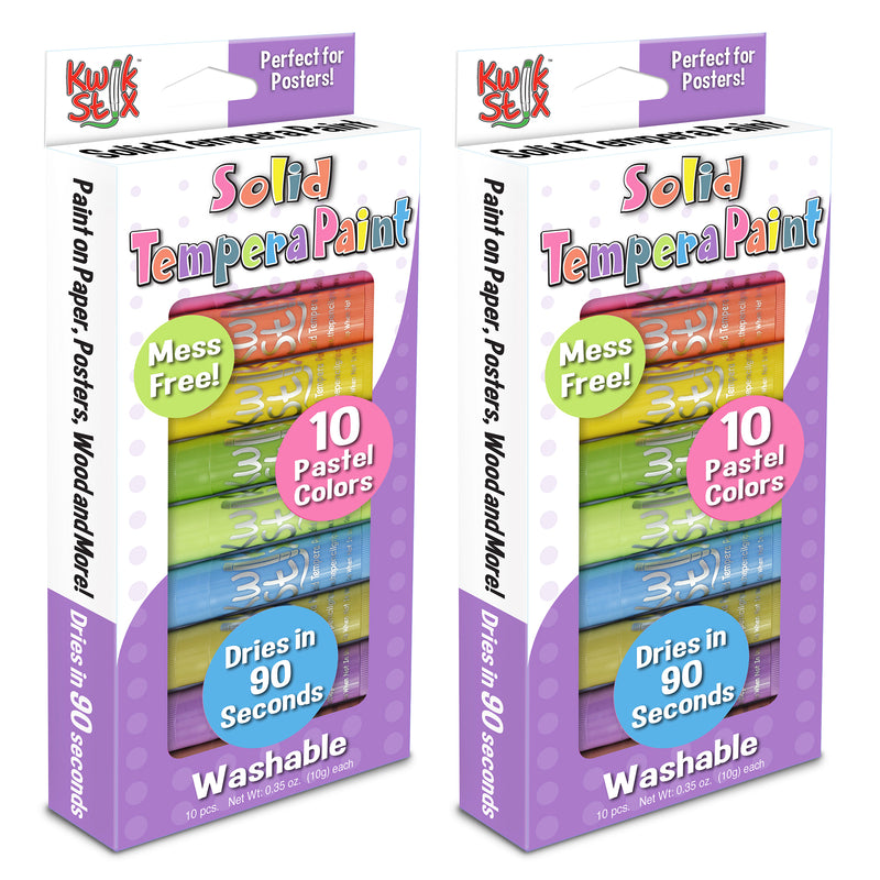 (2 Pk) Tempera Paint Pastel Tones 10 Colrs Kwik Stix