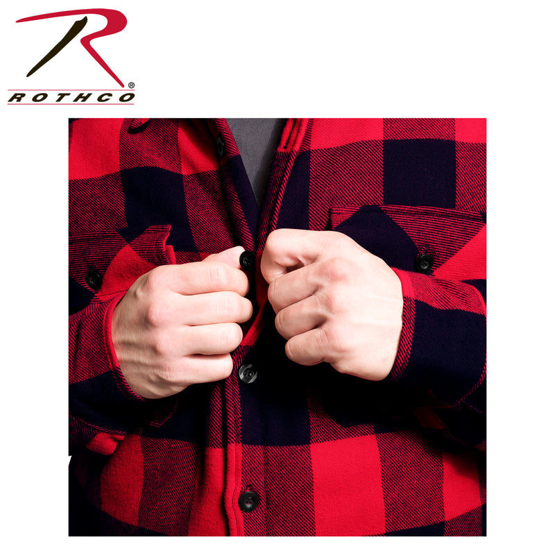 Rothco Buffalo Plaid Quilted Lined Jacket - Red