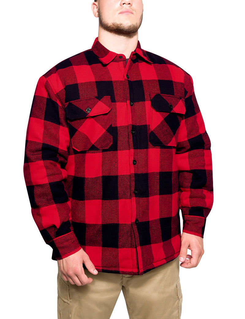 Rothco Buffalo Plaid Quilted Lined Jacket - Red