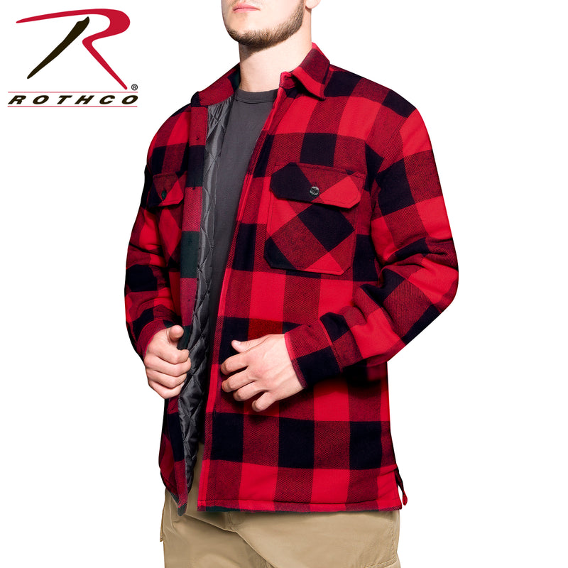 Rothco Buffalo Plaid Quilted Lined Jacket - Red