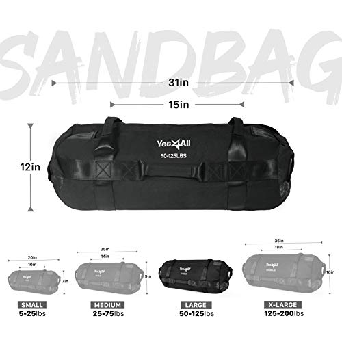 Yes4All Workout Sandbags, Heavy Duty Sandbags for Fitness, Conditioning, MMA & Combat Sports - Army Green - S