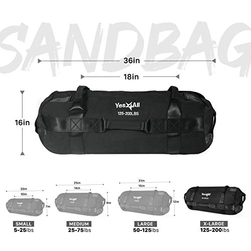 Yes4All Workout Sandbags, Heavy Duty Sandbags for Fitness, Conditioning, MMA & Combat Sports - Army Green - S