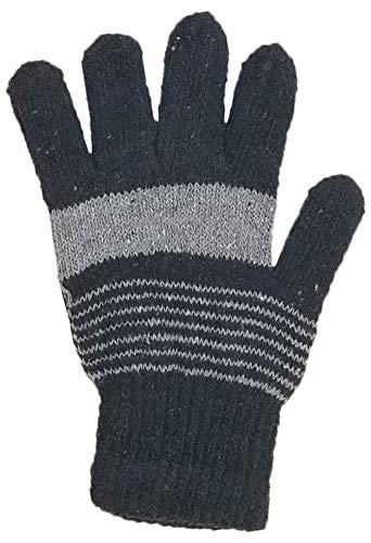 48 Pairs Winter Magic Gloves, Bulk Warm Brushed Interior, Stretchy Assorted Mens Womens (Assorted Knit)