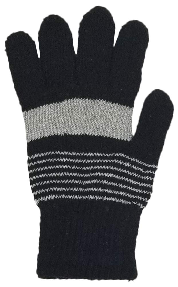 48 Pairs Winter Magic Gloves, Bulk Warm Brushed Interior, Stretchy Assorted Mens Womens (Assorted Knit)