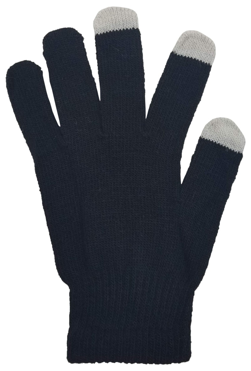 48 Pairs Winter Magic Gloves, Bulk Warm Brushed Interior, Stretchy Assorted Mens Womens (Assorted Knit)
