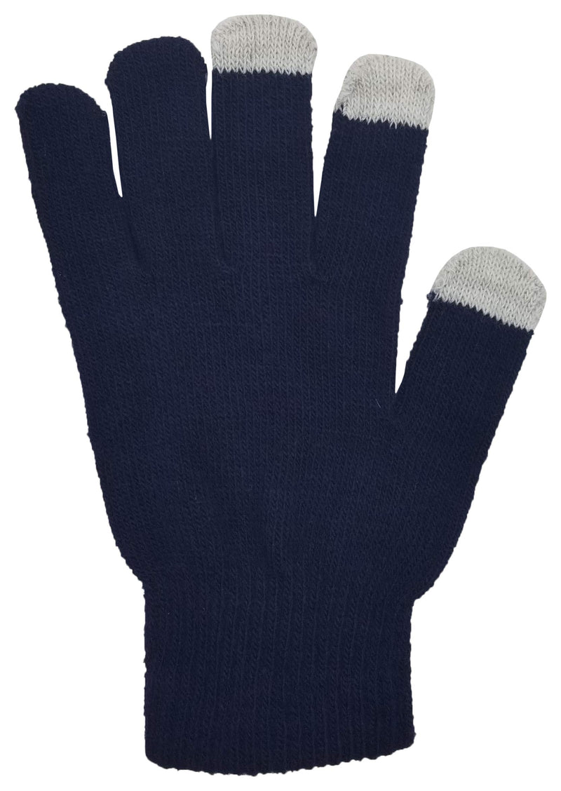 48 Pairs Winter Magic Gloves, Bulk Warm Brushed Interior, Stretchy Assorted Mens Womens (Assorted Knit)