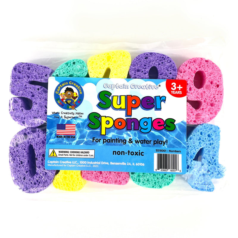 Super Sponges, 3", Numbers, 10 Pieces