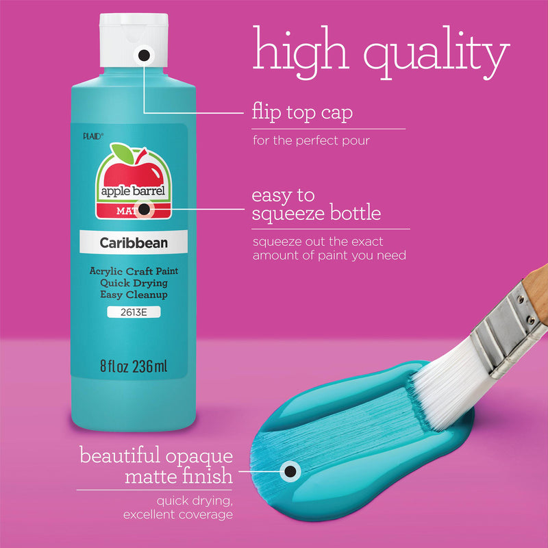 Acrylic Paint Matte White 8oz Apple Barrel