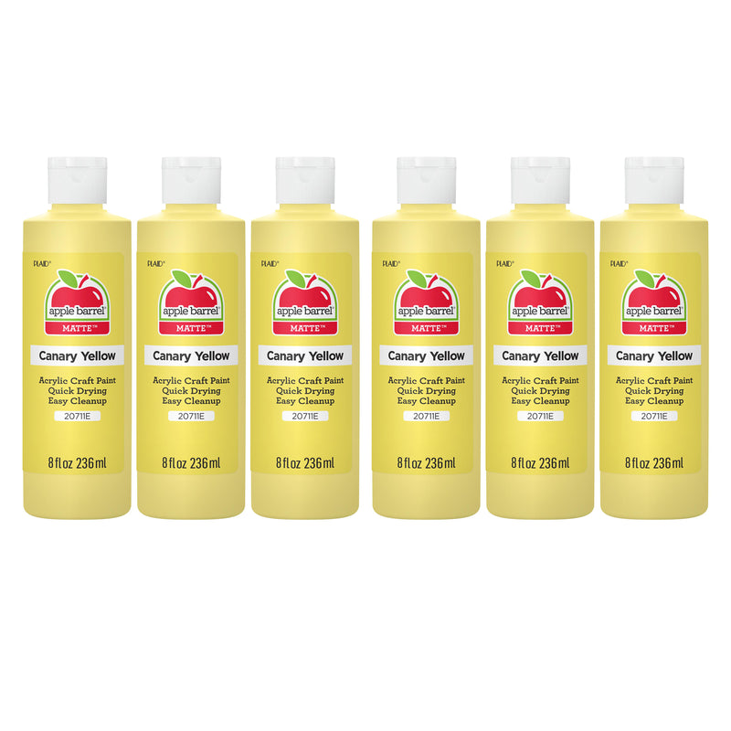 Acrylic Paint Matte, 8oz., Canary Yellow, Pack of 6