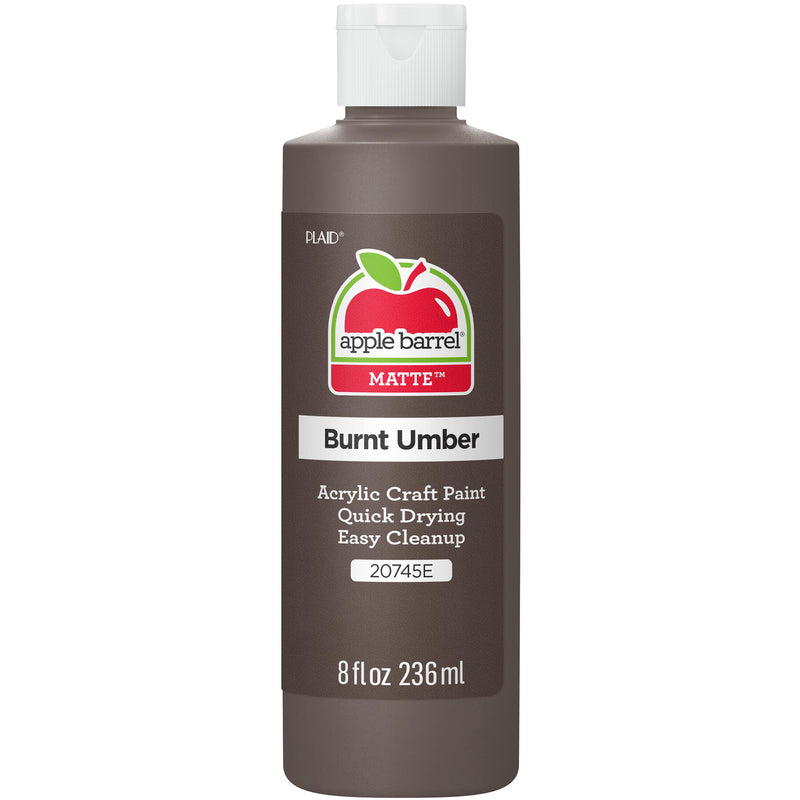 Acrylic Paint Matte Burnt Umber 8oz Apple Barrel