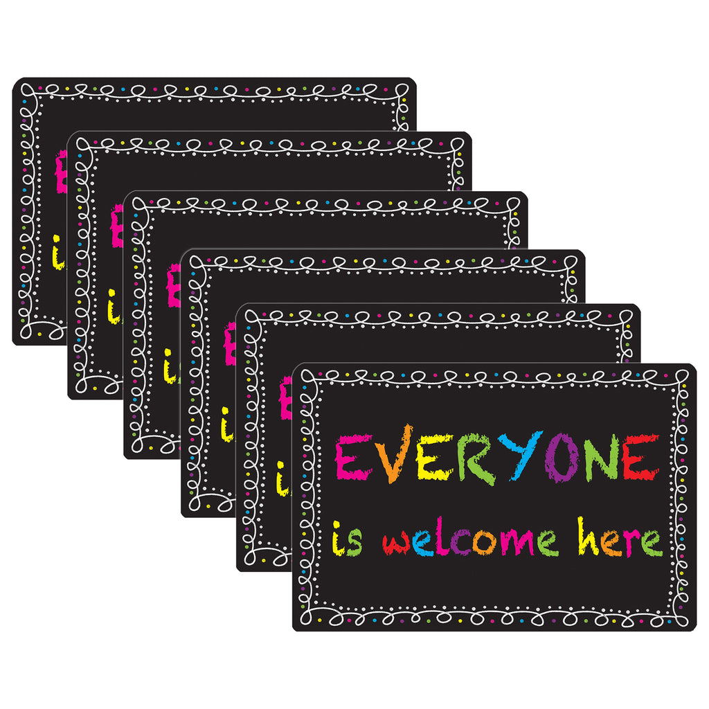 Computer Mouse Pad, 8" x 10", Everyone is Welcome Here, Chalk Loop, Pack of 6