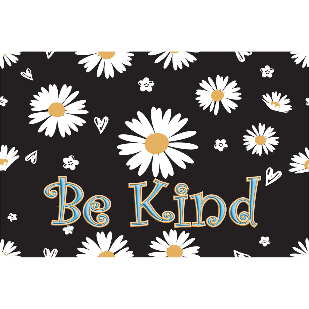 The Original Fun Mat™, Welcome Mat, 15.5" x 23.5", Be Kind Daisies