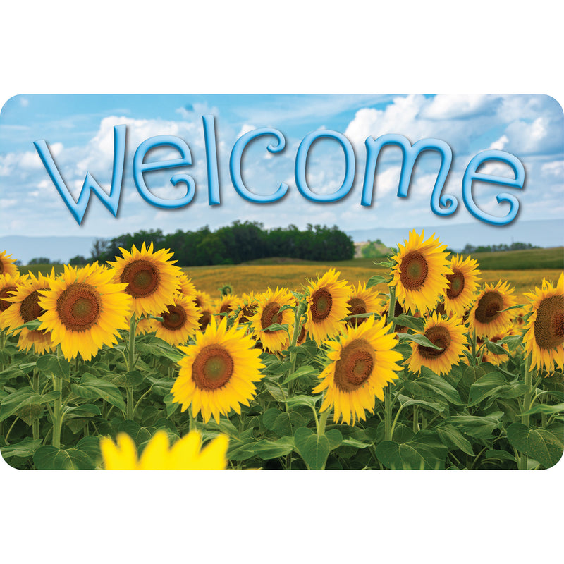 The Original Fun Mat™, Welcome Mat, 15.5" x 23.5", Sunflowers Welcome