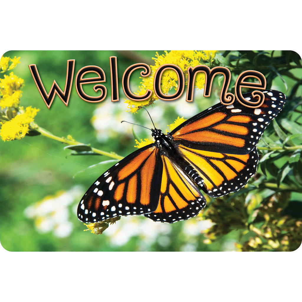 The Original Fun Mat™, Welcome Mat, 15.5" x 23.5", Butterfly Welcome