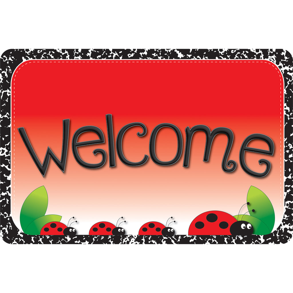 The Original Fun Mat™, Welcome Mat, 15.5" x 23.5", Ladybugs Welcome