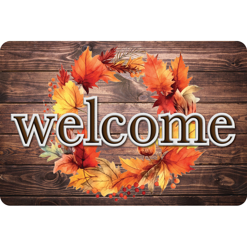 The Original Fun Mat™, Welcome Mat, 15.5" x 23.5", Fall Wreath Welcome