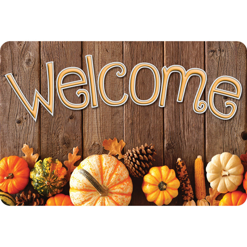 The Original Fun Mat™, Welcome Mat, 15.5" x 23.5", Pumpkin Wood Welcome